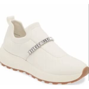 Nordstrom Rack Lisbon Sneakers 7 White Jewel Embellished Glam Slip On Comfort